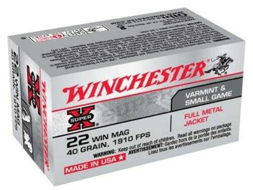 Winchester Super-X 22 Winchester Magnum Rimfire - Advanced Performance 40 Grain Full Metal Jacket