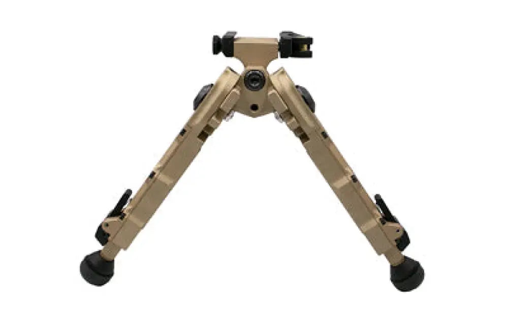 Tan ACCU-TAC BR-4 G2 ARCA QD FDE rifle bipod with rubber feet
