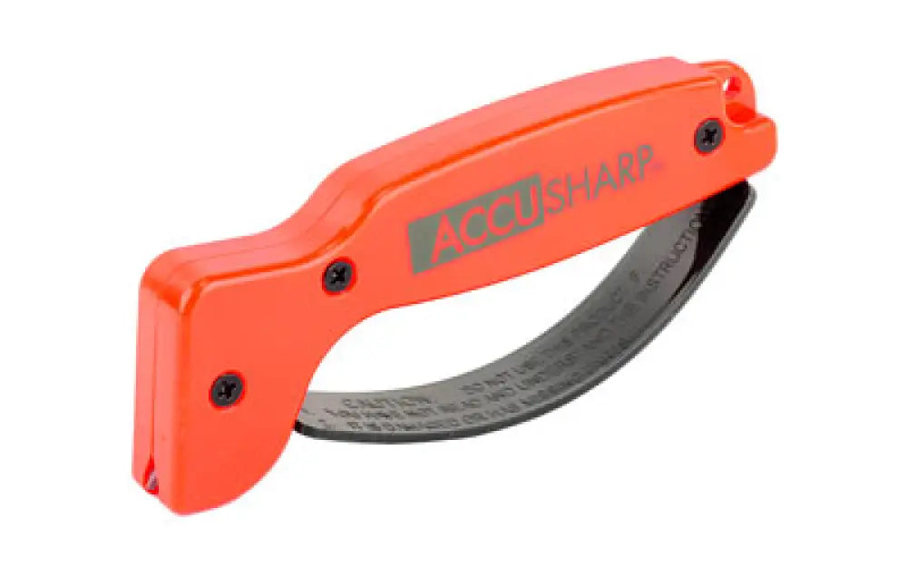 Bright orange Accusharp K&N Sharp knife sharpener with black stone