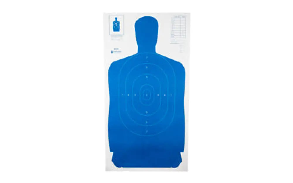Blue action target B27S paper with concentric circles for shooting practice
