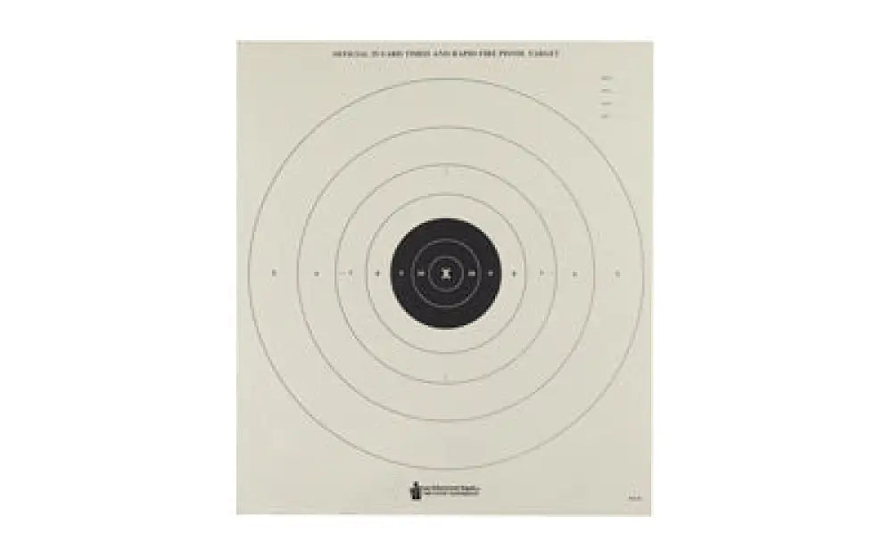 Bullseye paper target with black concentric circles, Action Target 100 pack