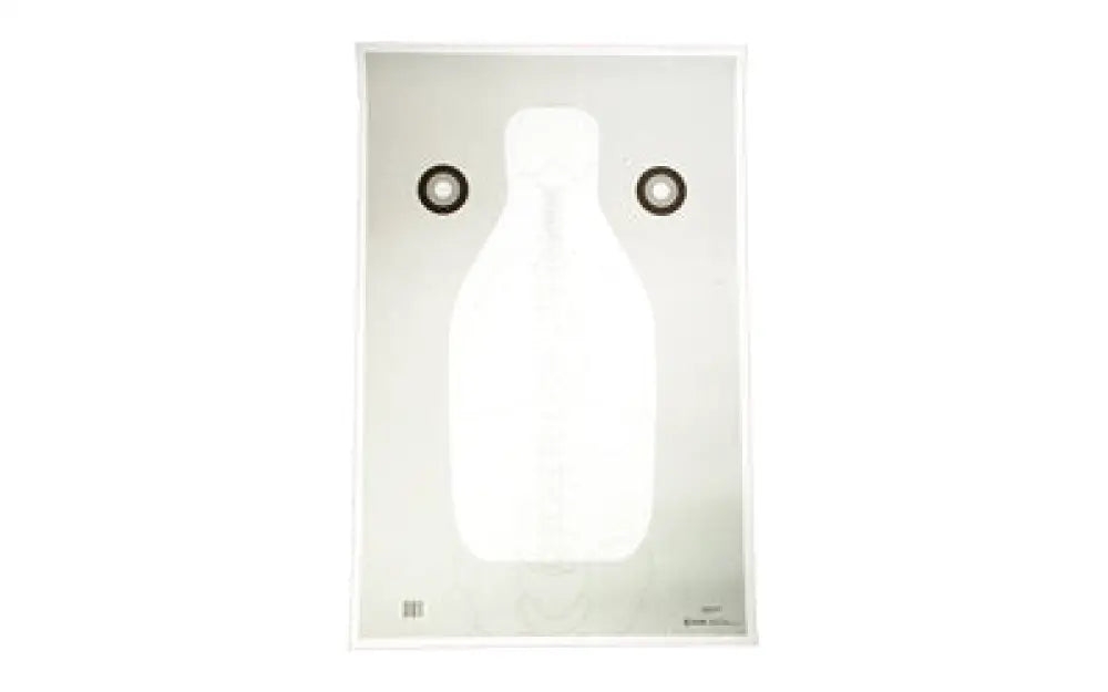 Minimalist white Action Target FBI bottle light fixture with black accents