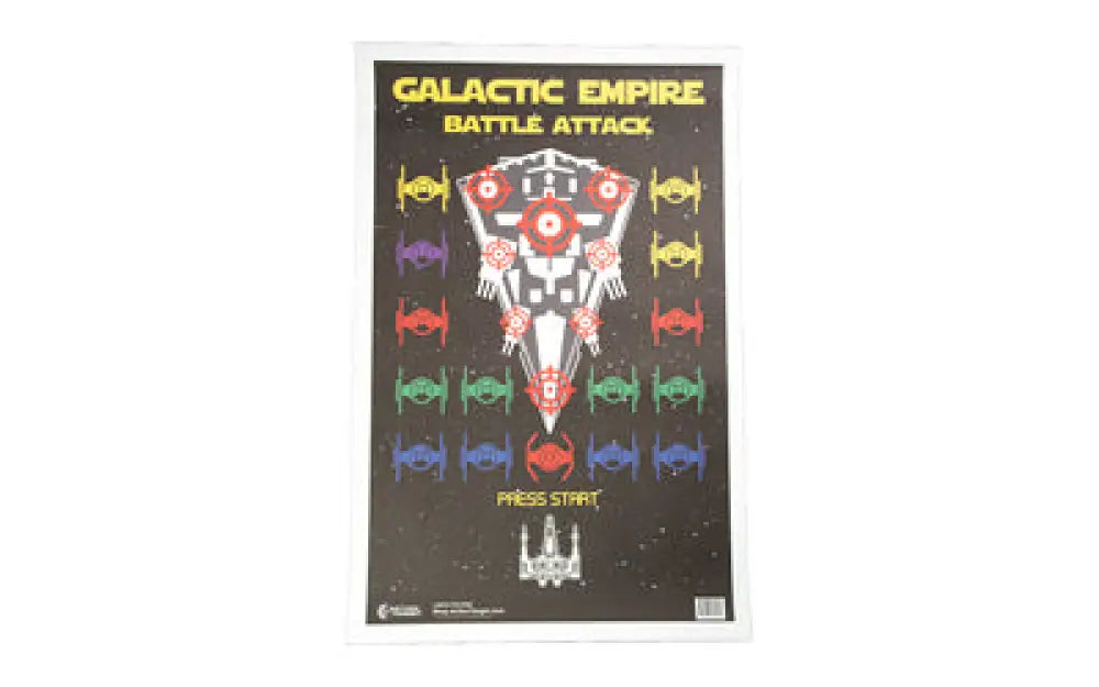 Action target galactic empire poster with red droid and aliens