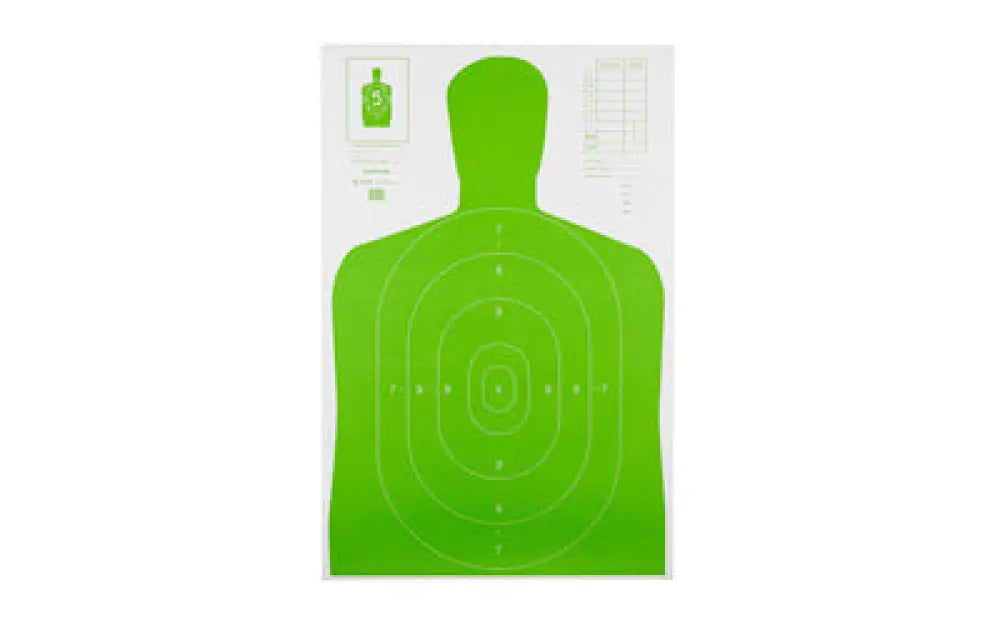Action Target Hivis Flor Green B27e 100 Pack Buy at Faith and Freedom Outdoors - Paper Targets