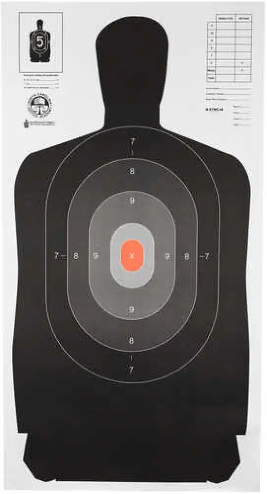 Action Target Inc B-27ncja-100 Ncja Hanging Paper 24’’ x 45’’ Silhouette Black/grey/orange 100 Per Box