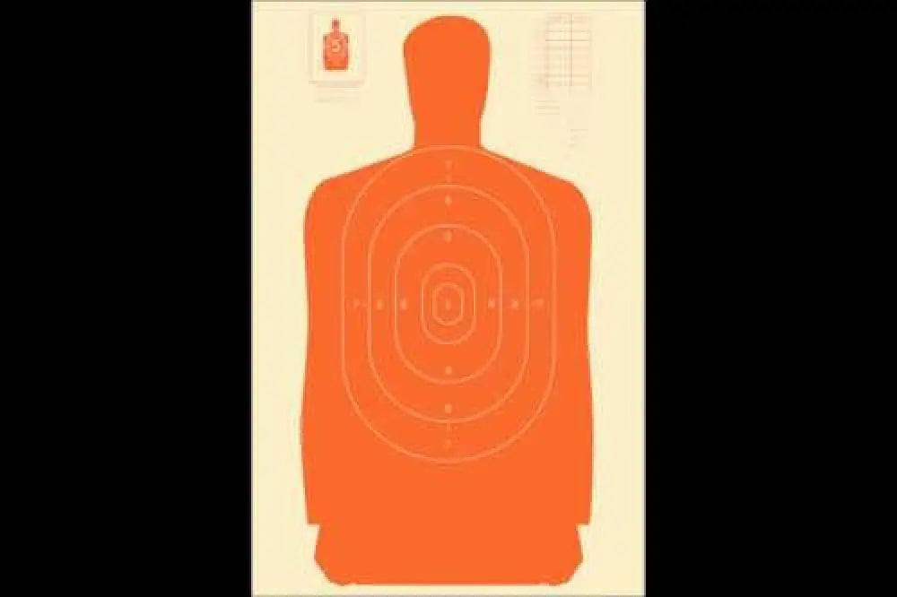 Action Target Inc B-27s Orange-100 Qualification Hanging Paper 24’’ x 45’’ Silhouette 100 Per Box - Orange-100