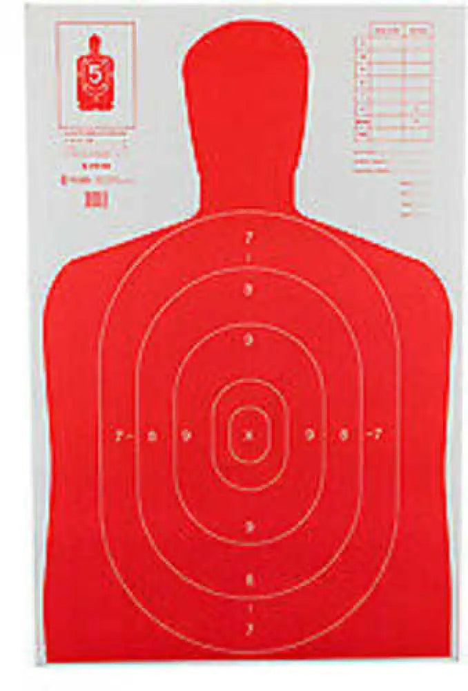 Action Target Inc B27erd100 B-27e High Visibility Paper 23’’ x 35’’ Silhouette Fluorescent Red 100