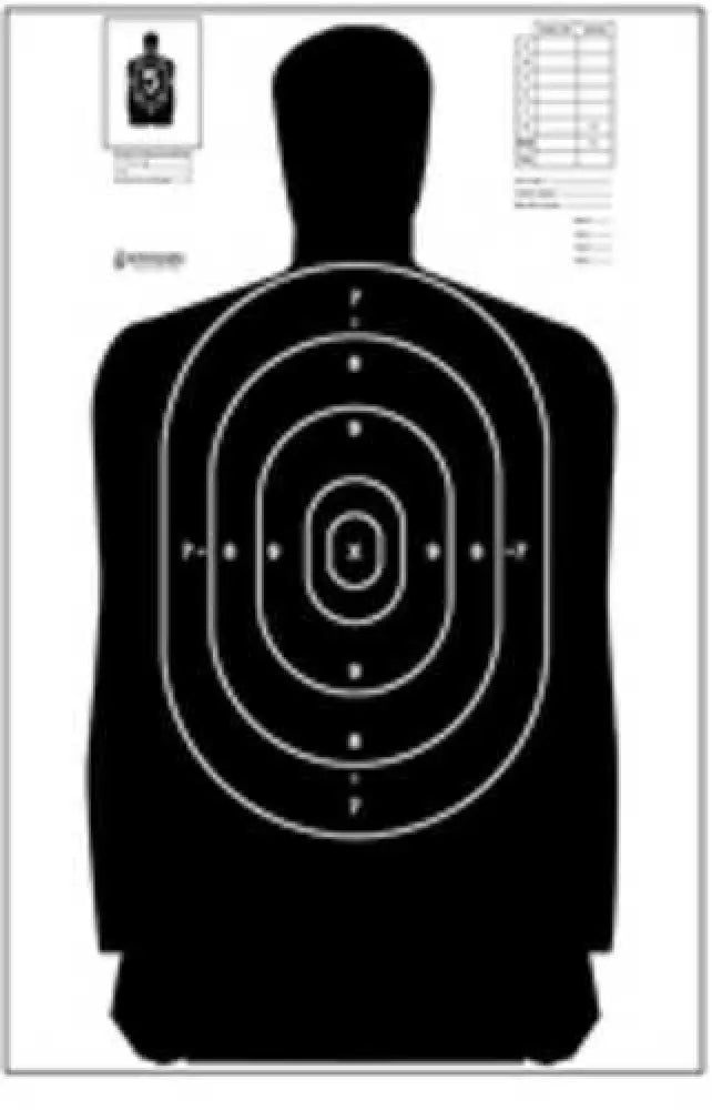 Action Target Inc B27sblack100 Military Qualification Hanging Paper 24’’ x 45’’ Silhouette Black 100 Per Box