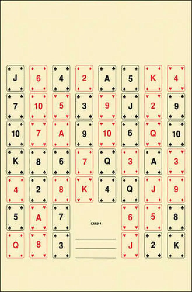 Action Target Inc Card-1-100 Playing #1 Paper 22.50’’ x 24.00’’ 52 Cards Black/red 100 - Card-1-100