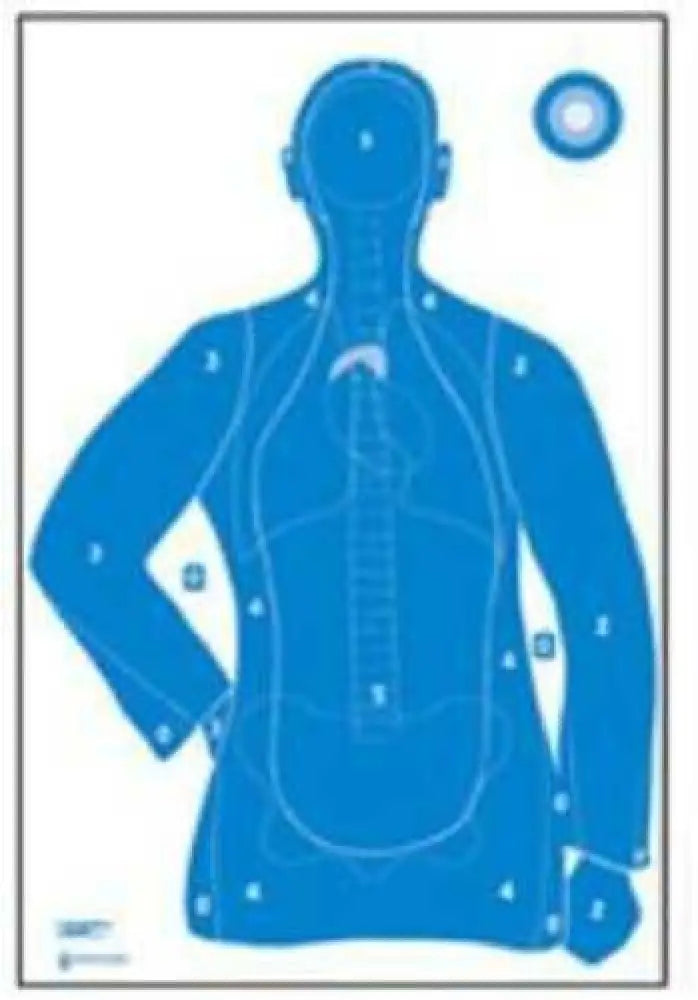 Action Target Inc Fb21eantav2100 B-21e Qualification Hanging Paper Silhouette/vitals White/blue 100