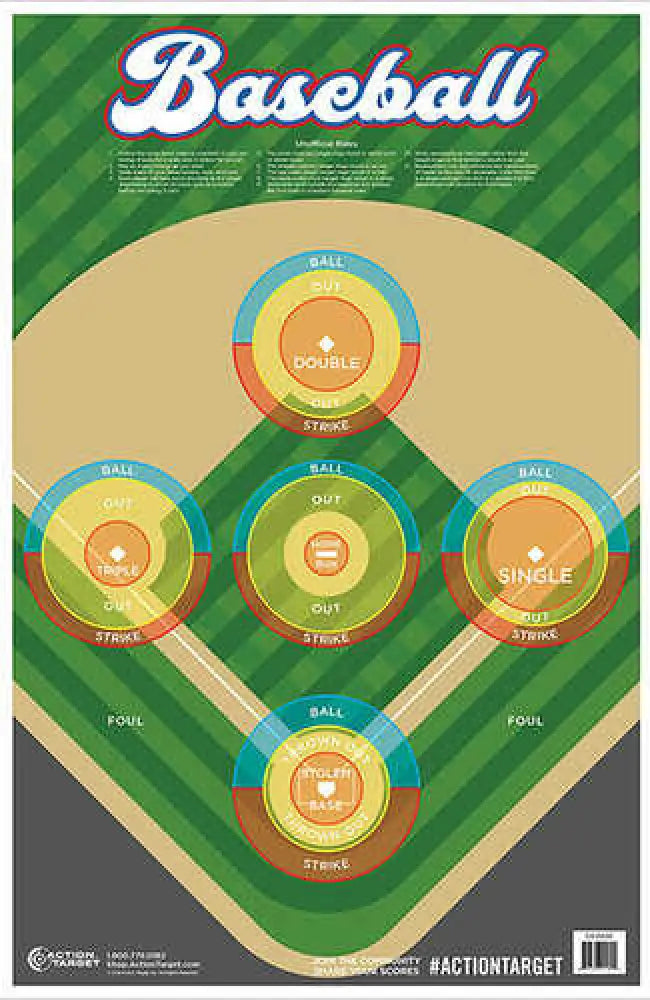 Action Target Inc Gs-base-100fire1100 Baseball Hanging Paper 23’’ x 35’’ Multi 100 - Gs-base-100fire1100