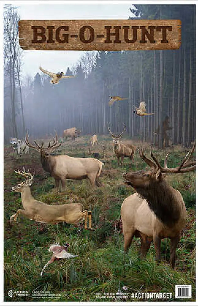 Action Target Inc Gs-bighunt-100 Big-o-hunt Hanging Paper 23’’ x 35’’ Animals Multi 100 - Gs-bighunt-100