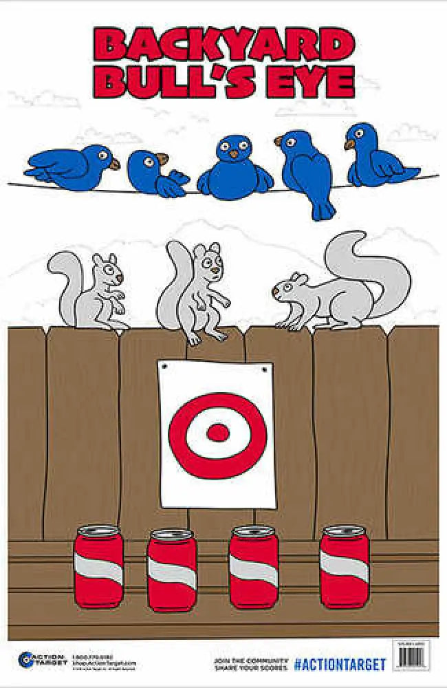 Action Target Inc Gs-bkyard-100 Back Yard Bulls-eye Hanging Paper 23’’ x 35’’ Animals/cans/target Multi 100