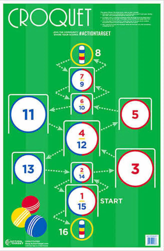 Action Target Inc Gs-croquet-100em# Croquet Hanging Paper 23’’ x 35’’ Multi 100 - Gs-croquet-100em#