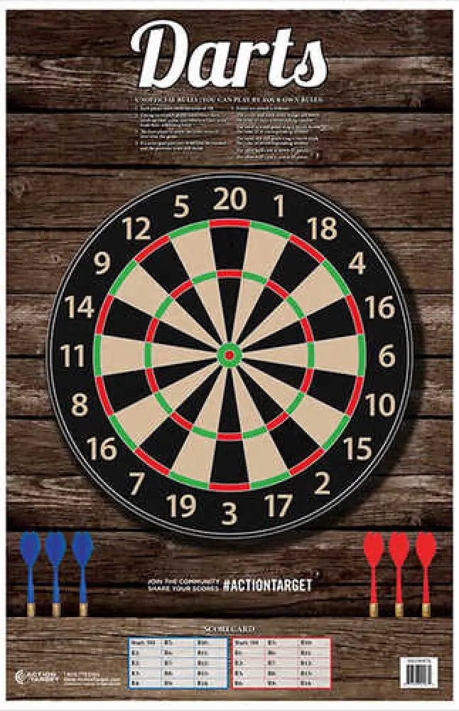 Action Target Inc Gs-darts-100 Darts Hanging Paper 23’’ x 35’’ Board 100 - Gs-darts-100