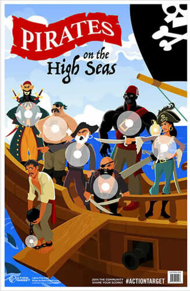Action Target Inc Gs-pirates-100 Pirate Hanging Paper 23’’ x 35’’ Pirates/sailor Multi 100 - Gs-pirates-100