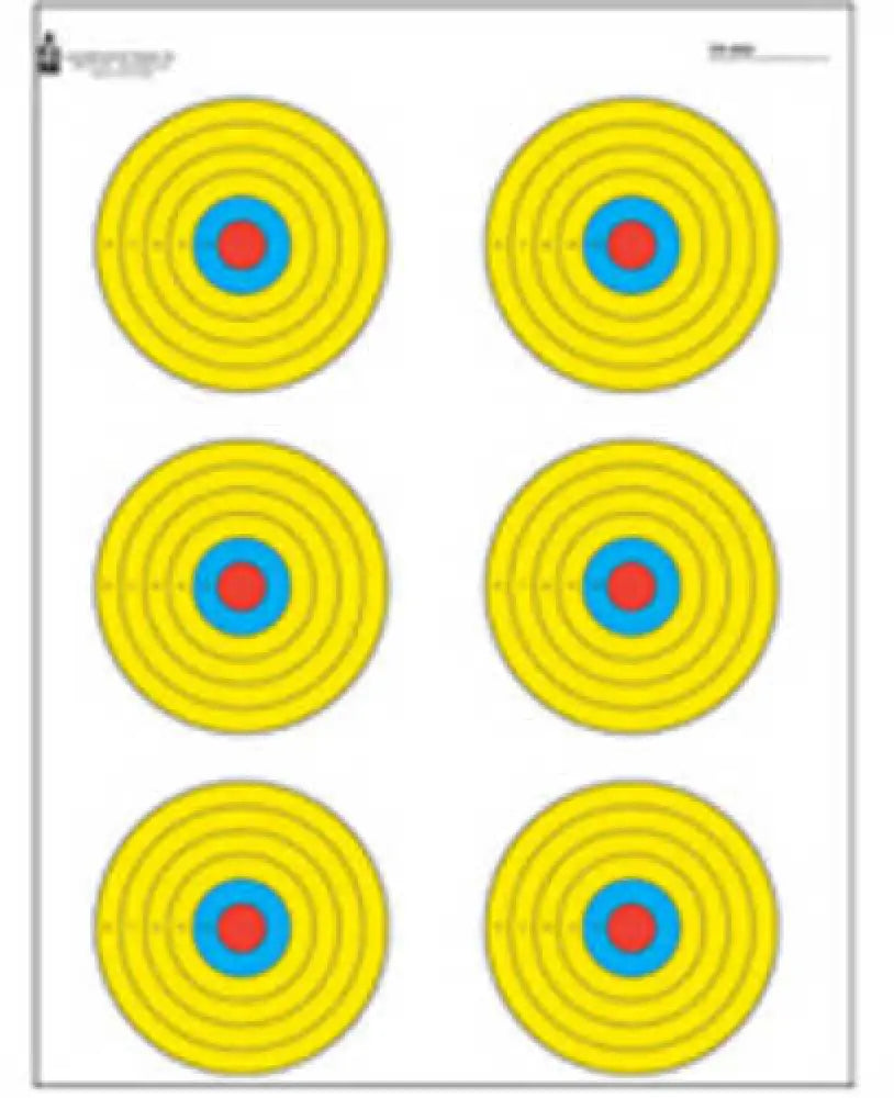 Action Target Inc Pr-be6-100 High Visibility Fluorescent 6 Bull’s-eye Paper 17.50’’ x 23’’ Bullseye