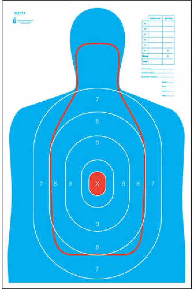 Action Target Inc Rc-b27e-q-100 B-27e and Fbi q Combination Paper 23’’ x 35’’ Silhouette Blue/red 100 - Rc-b27e-q-100