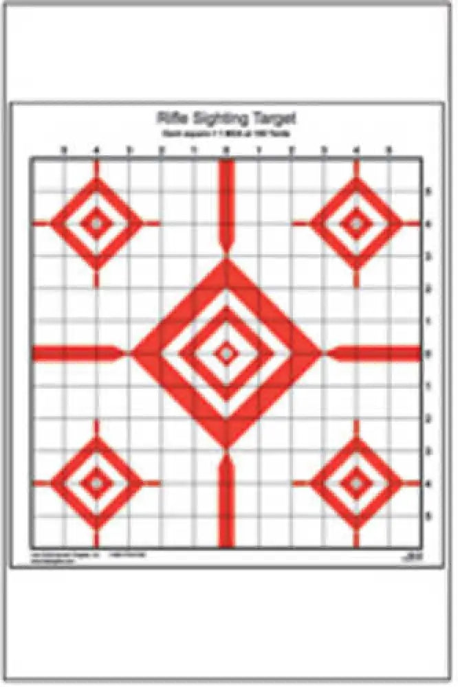 Action Target Inc Si13100 Advanced Rifle Sighting Paper 14’’ x 15’’ Diamond Black/red/white 100 - Si13100