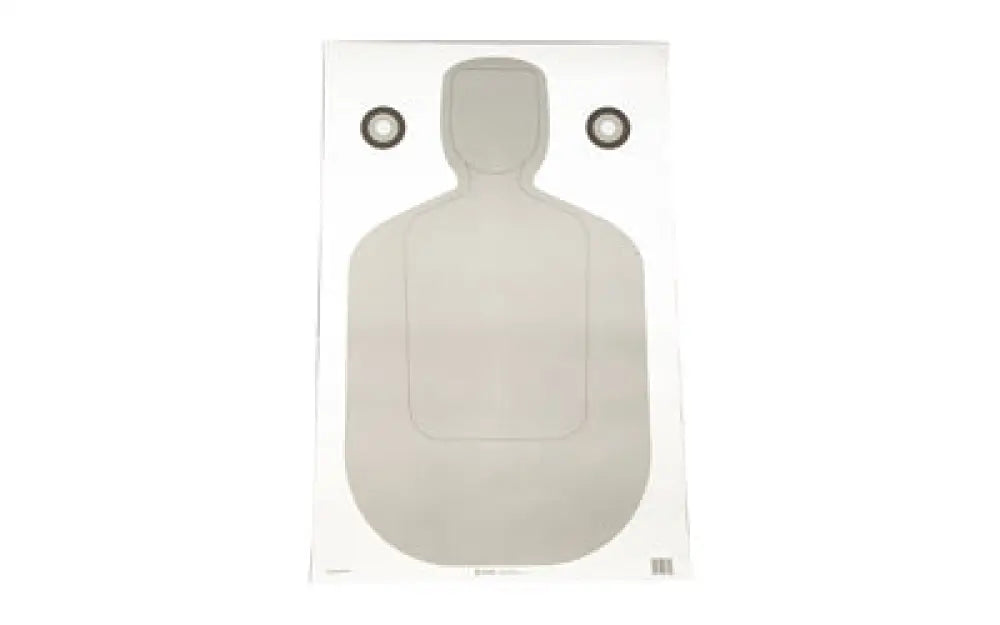Clear plastic action target with gray human silhouette and circles, 100 pack