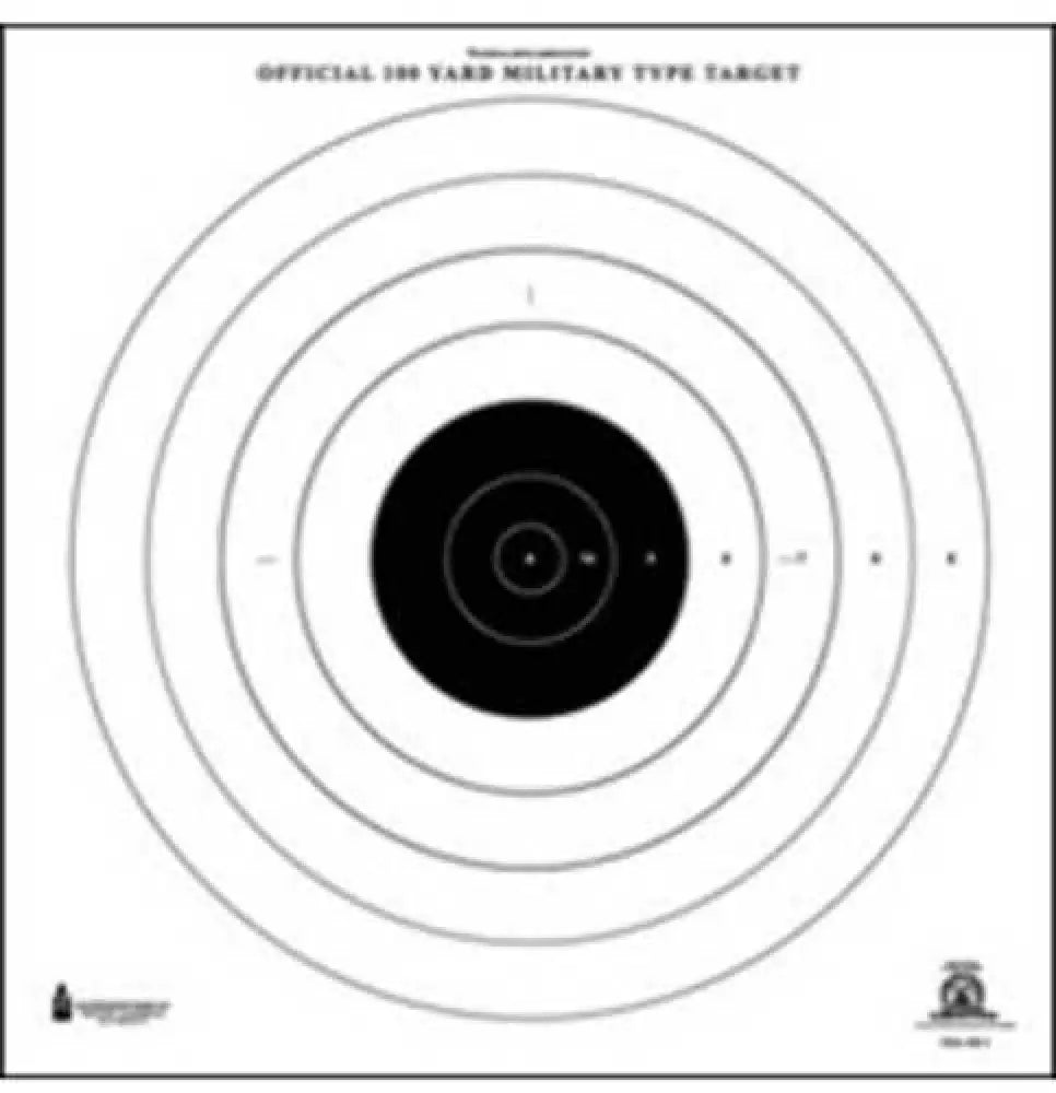Action Target Sr-1 100-yard Military Bulls-eye Heavy Tagboard Paper Black 21’’x21’’ Per Box Sr-1-100