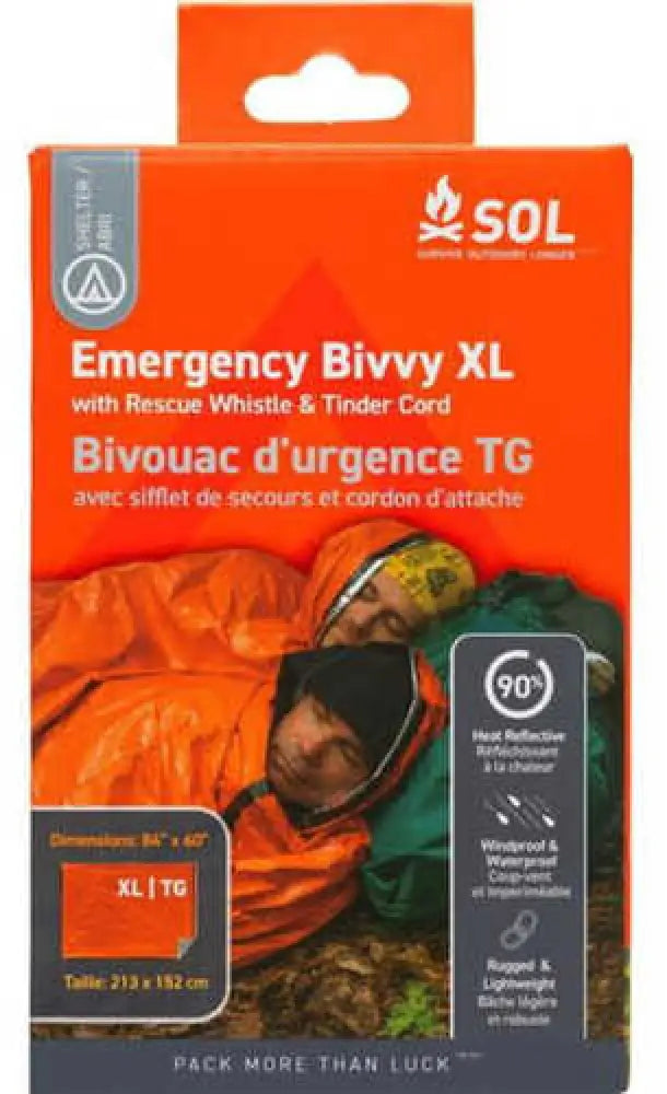 Adventure Medical Kits 01401144 Sol Bivvy Warmth Waterproof Wind Resistant Orange Xl - 1401144