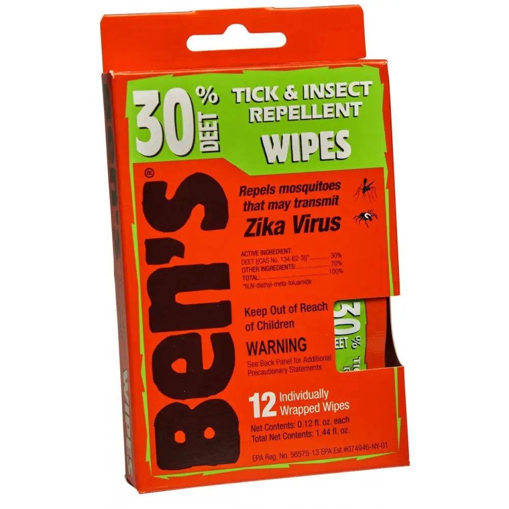 Adventure Ready Brands Insect Repellants Ben’s 30% Deet Wipes - 12/ct Buy at Faith and Freedom Outdoors