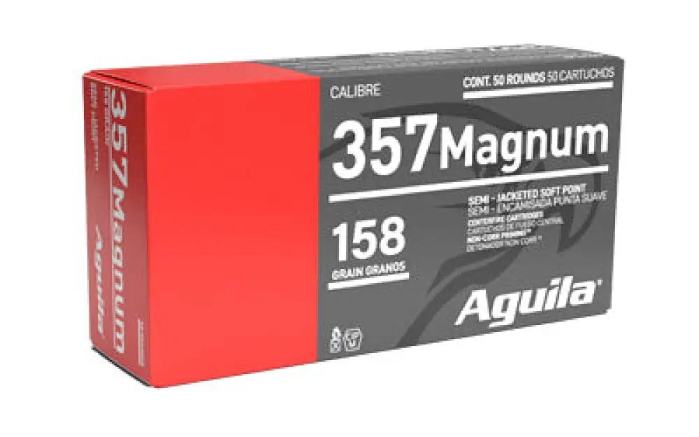 Aguila 357mag 158gr Sjsp 50/1000 Buy at Faith and Freedom Outdoors - Semi Jacketed Soft Point