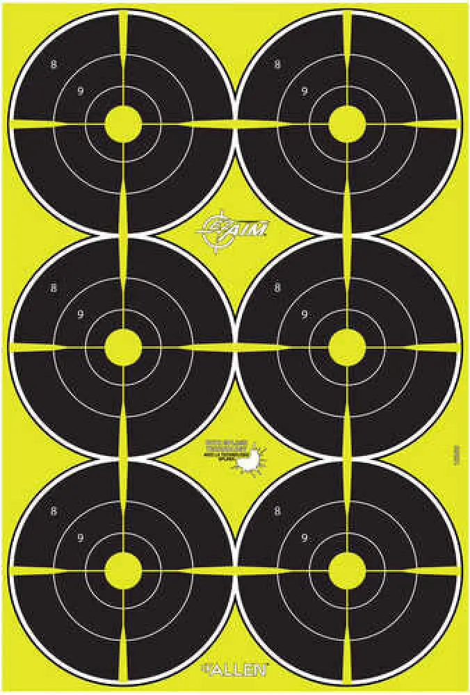 Allen 15355 Ez-aim Splash Bullseye Non-adhesive Paper Target 12.50’’ w x 18.25’’ h 8 Per Pkg