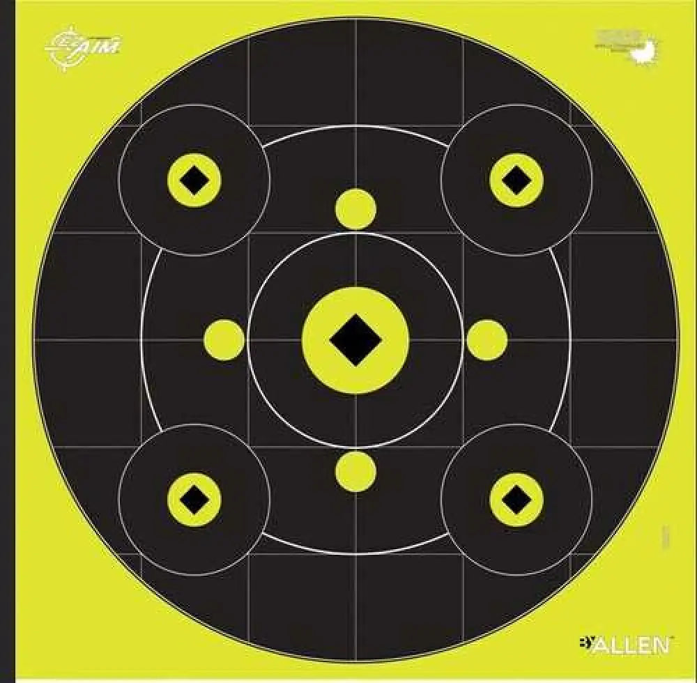 Allen Ez Aim Adhesive Bullseye 12’’ x Pack Black/chartreuse 15577