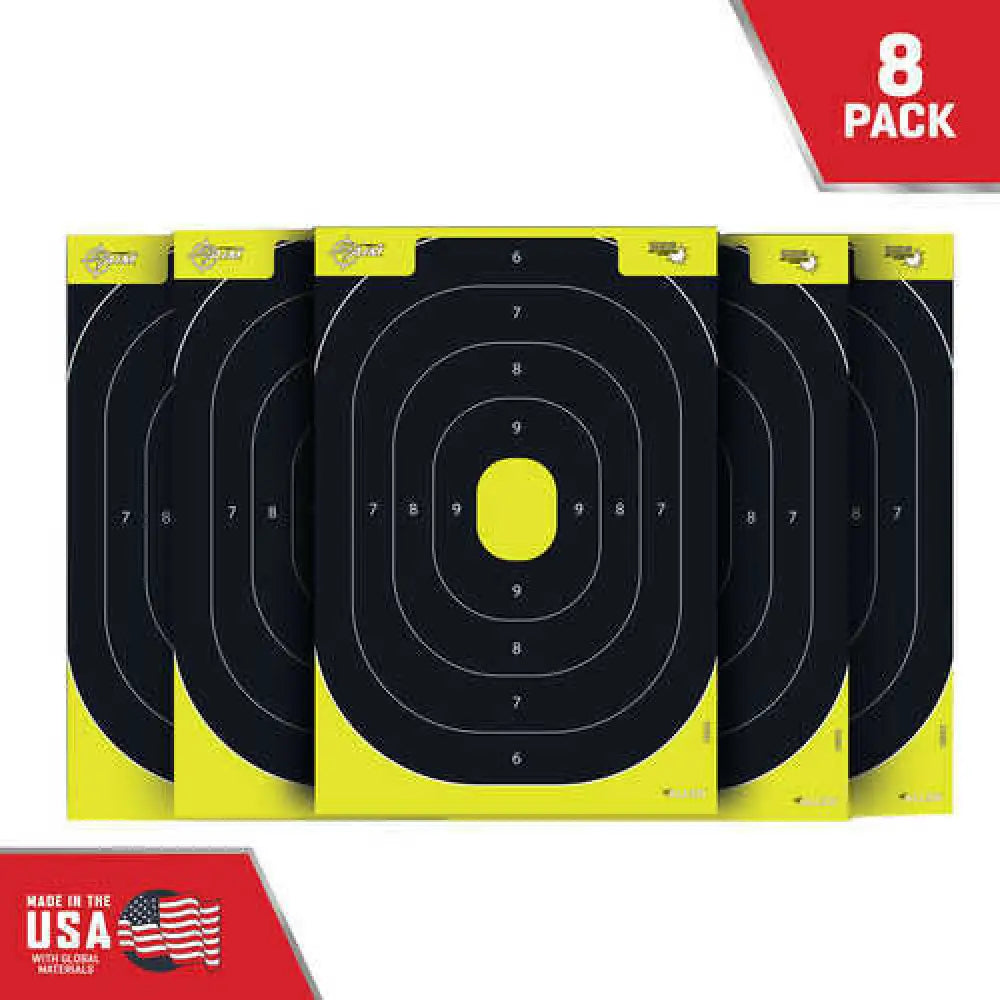 Allen Ez Aim Adhesive Silhouette 12’’x18’’ 30 Pack Black and Chartreuse 15372-30