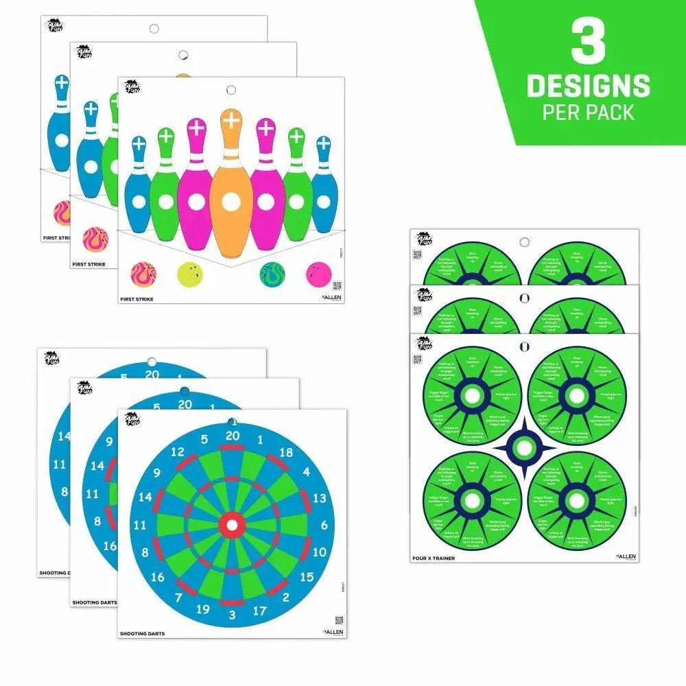 Allen Paper Targets Ez Aim Fun Triggering More 12’’x12’’ Multi 9/ct Buy at Faith and Freedom Outdoors