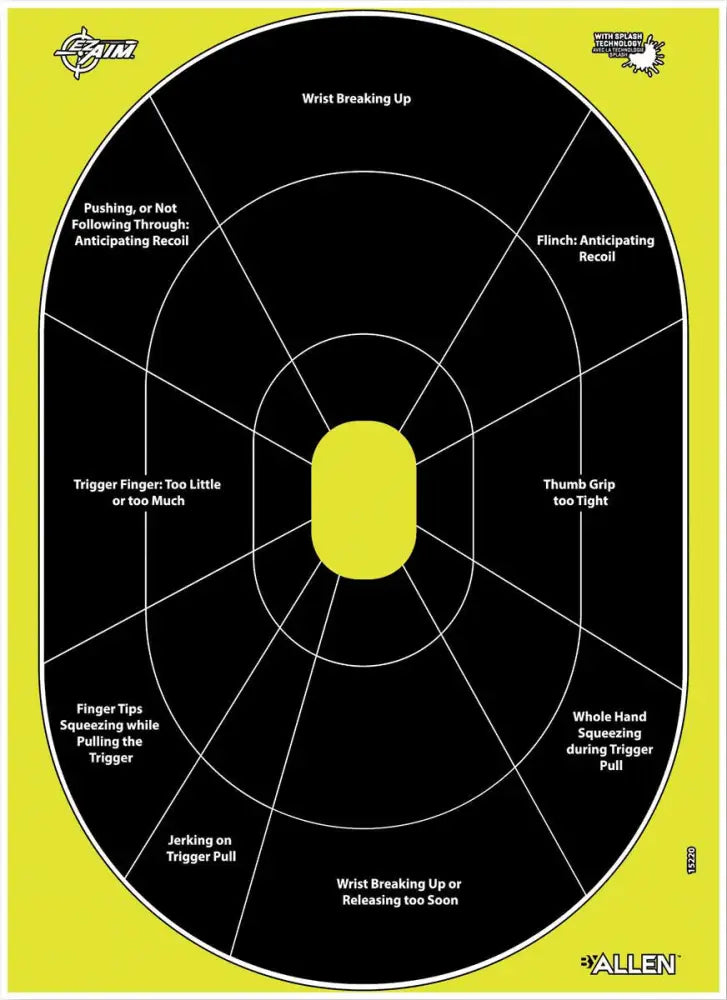 Allen Paper Targets Ez Aim Non-adhesive Splash Handgun Trainer 12x8 - 8/ct Buy at Faith and Freedom Outdoors