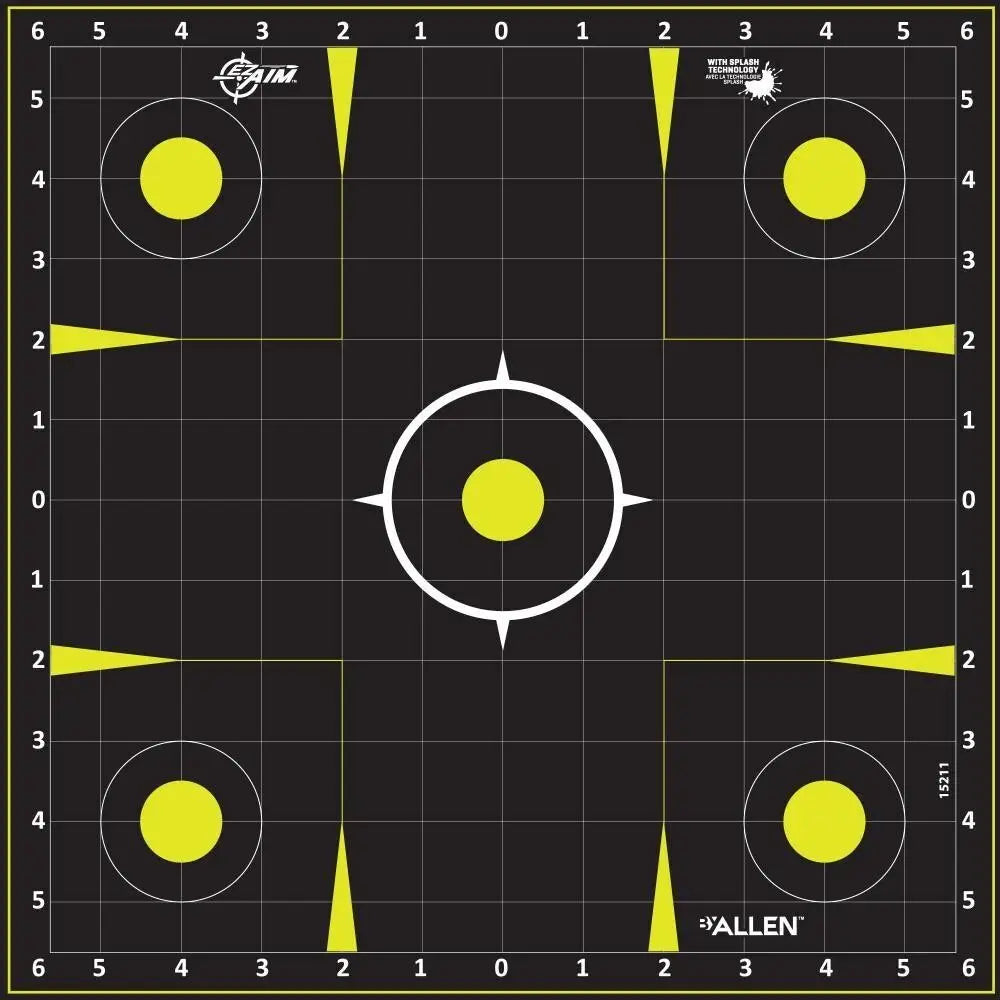 Allen Paper Targets Ez Aim Non-adhesive Splash Target 12.5’’ Black and Yellow 30 Per Pad Buy at Faith and Freedom