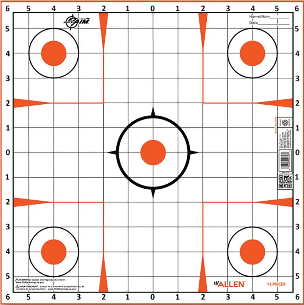 Allen Paper Targets Ez Aim Sight-in Grid 12x12 -12/ct Buy at Faith and Freedom Outdoors