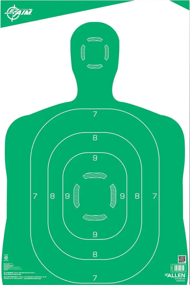 Allen Paper Targets Ez Aim Sileft Handouette 12x18 Target Green- 10/ct Buy at Faith and Freedom Outdoors
