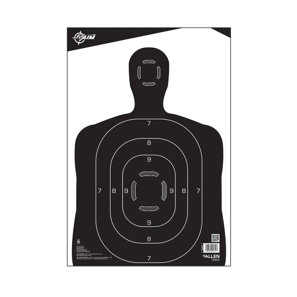 Allen Paper Targets Ez-aim Sileft Handouette Shooting 12’’w x 18’’h Black 100/ct Buy at Faith and Freedom Outdoors