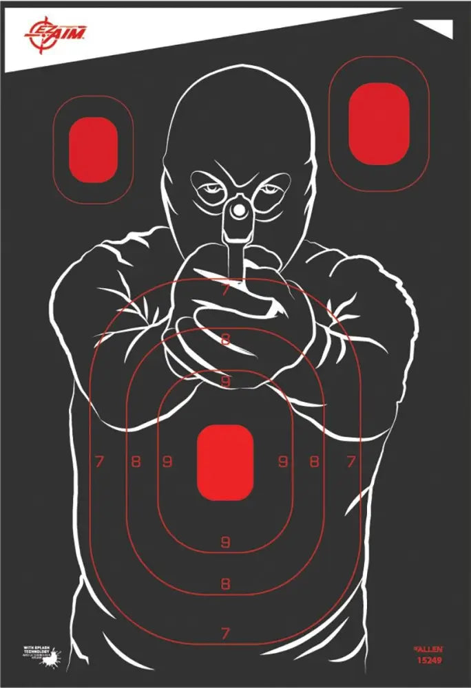 Allen Paper Targets Ez Aim Splash Non-adhesive Bad Guy Target 12x18 - 5/ct Buy at Faith and Freedom Outdoors