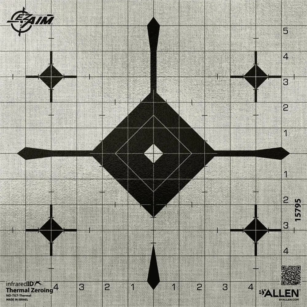 Allen Paper Targets Ez Aim Thermal Id Grid Bullseye Target 12’’ x - Gray Buy at Faith and Freedom Outdoors