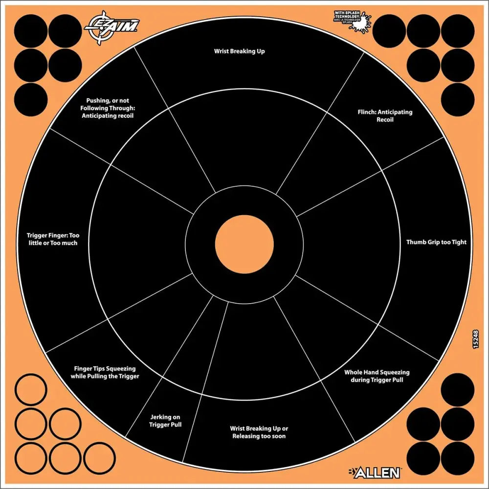 Allen Shooting|paper Targets Ez Aim Adhesive Splash Handgun Trainer 12x12 - 5/ct Buy at Faith and Freedom Outdoors