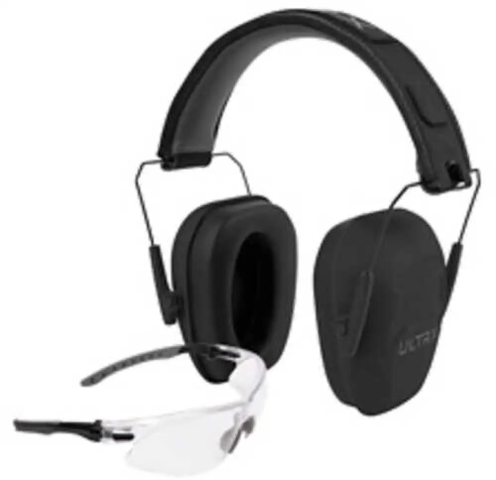 Allen Ultrx Hearing and Eye Combo Shield Passive Earmuff Nrr 23db Gray Anti-fog/anti-scratch Shooting Glasses Clear