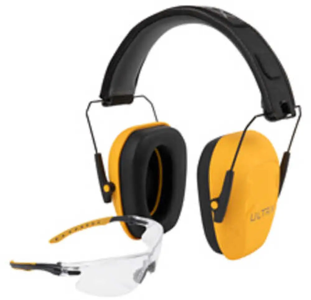 Allen Ultrx Hearing and Eye Combo Shield Passive Earmuff Nrr 23db Yellow Anti-fog/anti-scratch Shooting Glasses Clear