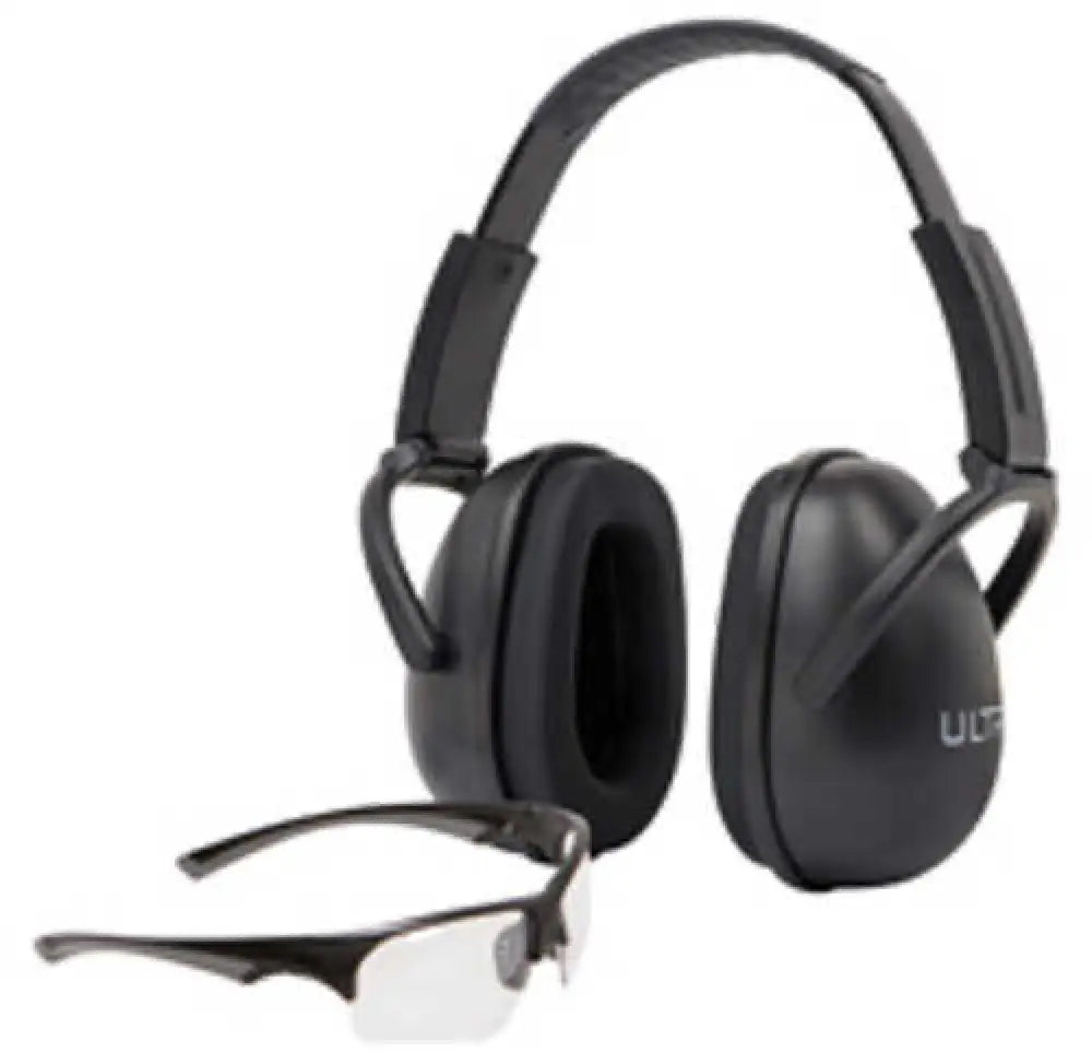 Allen Ultrx Hearing and Eye Combo Sound Blocker Earmuff Nrr 23db Black Impact Resistant Shooting Glasses Clear Ansi