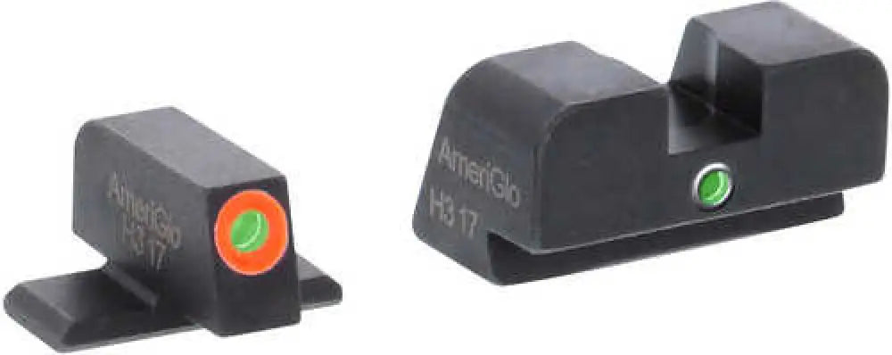 Ameriglo I-dot Night Sight 3 Dot Tritium Green W/orange Outline Front Rear Black Frame for W/#8 & - Sg201