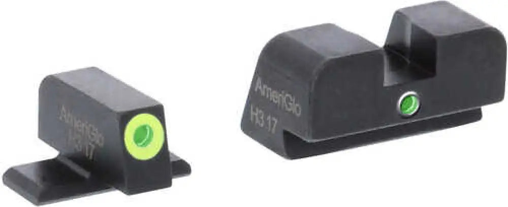 Ameriglo I-dot Night Sight 3-dot Tritium Green with Lumigreen Outline Front Rear Black Frame for P-seri - Sg301