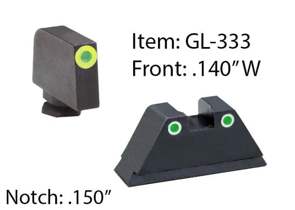 Ameriglo Night Sights Amerigo Custom Combination Tall Suppressor Height Set - All Glock Models Except 42 43 / Front
