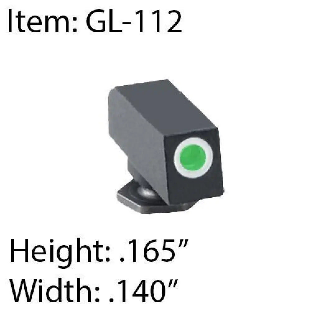 Ameriglo Night Sights Classic Style Tritium Sight / Front - Green / Outline - White Buy at Faith and Freedom Outdoors