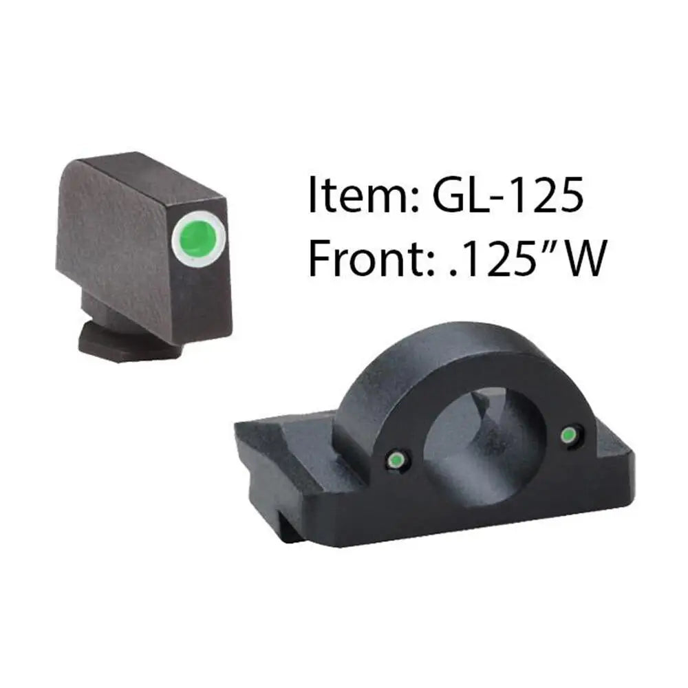 Ameriglo Night Sights Ameriglo Ghost Ring Sight Set for Select Glocks / Front Tritium - Green - Outline - White / Rear