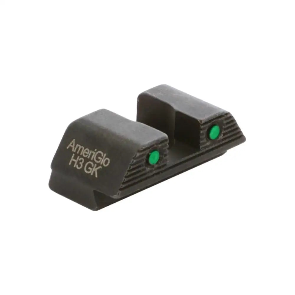 Ameriglo Night Sights Green Tritium 2-dot Black Outlines Rear Sight.256in h.165 Sq Notch Glock Buy at Faith and Freedom