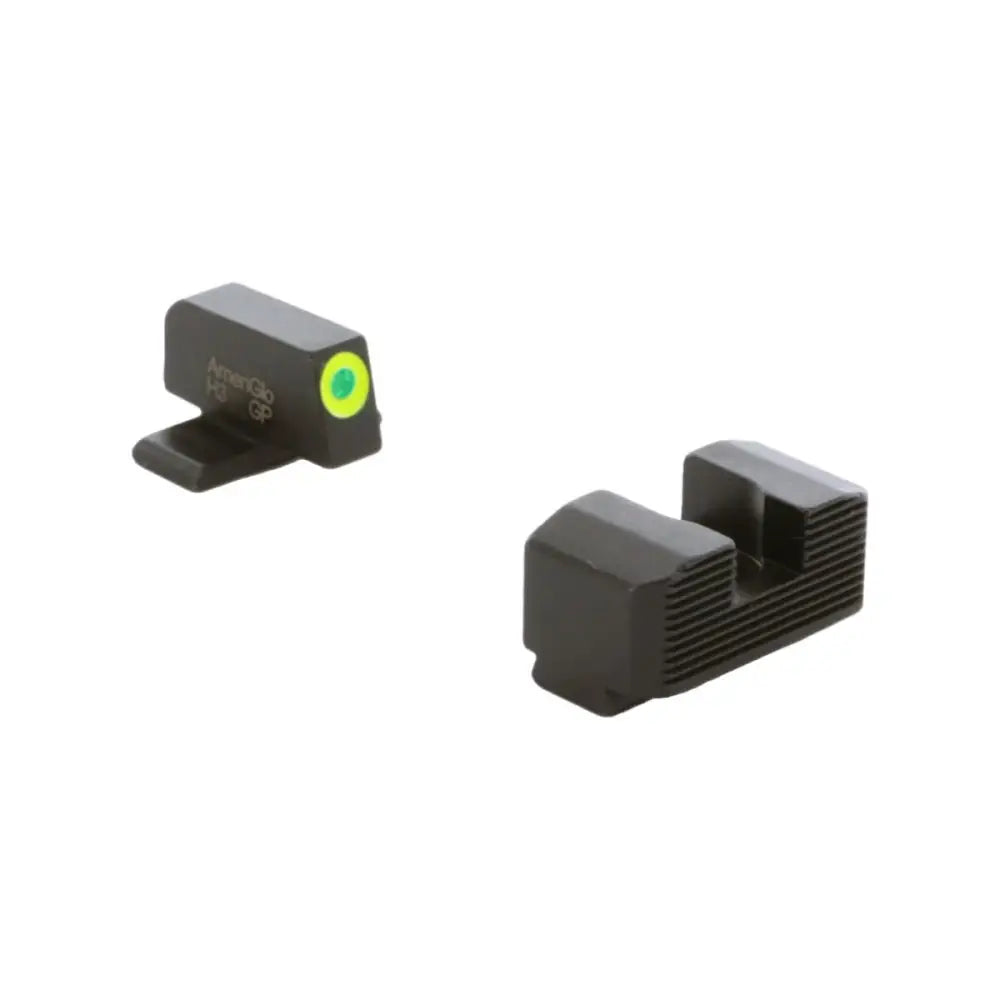 Ameriglo Night Sights Green Tritium Lumigreen Outline Front Black Serrated Rear Hellcat Osp Buy at Faith and Freedom